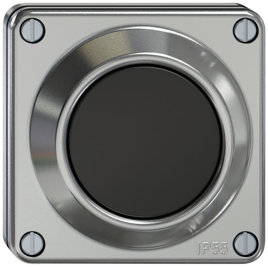 UP-Druckschalter ELEMENT SNAPFIX® Sch3/1L 16A 250V alu