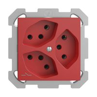 UP-Steckdose 3×T13 1×S EDIZIOdue berry mit Shutter