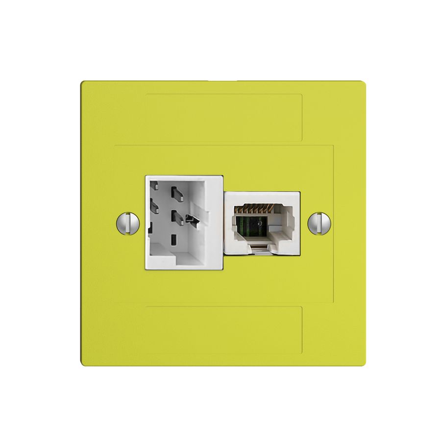UP-Anschlussdose 1×TT,1×RJ45/u 4P EDIZIOdue lemon ITplus ITM