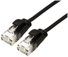 Cavo patch RJ45 ROLINE Slim, cat.6A U/UTP, tondo, nero, 0.15m