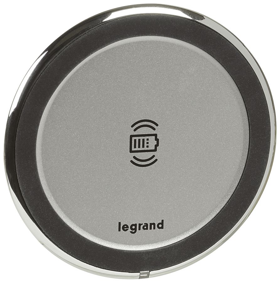 UP-Wireless Ladestation Legrand 15W IP44/IK08 grau Ø87×24mm