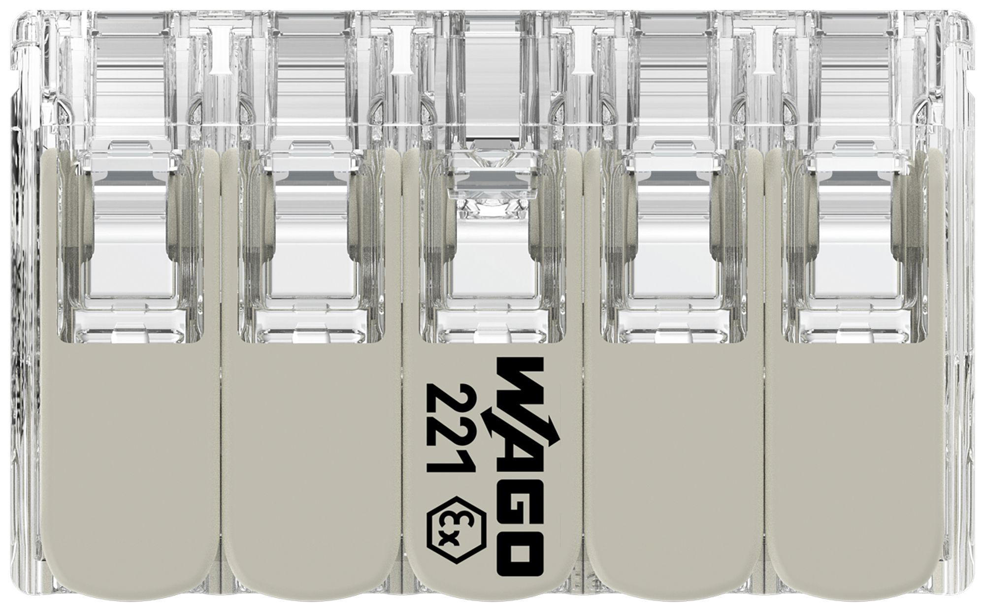 Verbindungsklemme WAGO 221 10×0.2…4mm² Hebel 32A 440V grau transparent