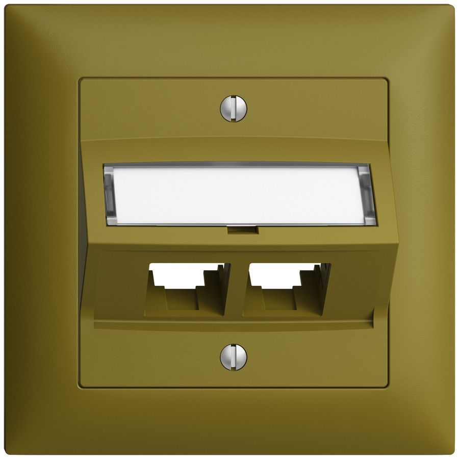 Kit di montaggio INC S-One EDIZIOdue FMI per 2×RJ45 obliquo, olive