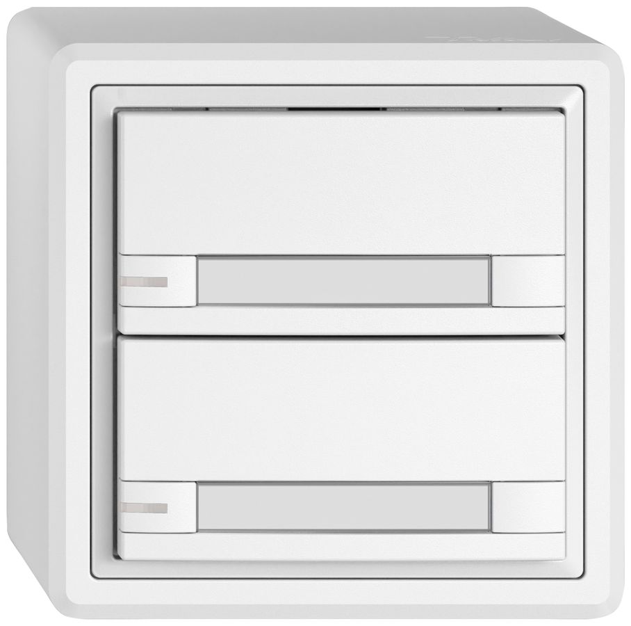 AP-Universaltaster EDIZIO.liv UNI SNAPFIX® m.LED RGB 2× 2-Tbed.Pap.ws