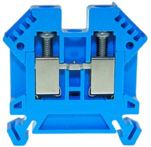 Borne de passage joignable WZ Ex 0.5…6mm² 41A 1000V vis 2×1 rail DIN 35mm bl