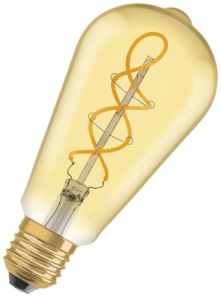 Lampada LED LEDVANCE Vintage Edison E27 4W 300lm 2000K Ø64×143mm chiaro oro