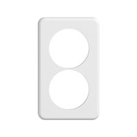 Abdeckplatte STANDARDdue 2×1 weiss 2×Ø58