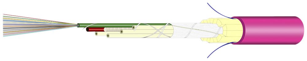 Kabel FO Universal H-LINE Cca 48×G50/125 OM4 Ø11.2mm 5000N violett