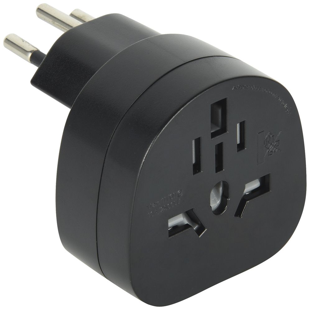 Reiseadapter Stecker T12/ IT BRA UK USA Japan AUS China schwarz