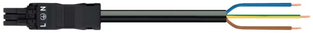 Câble de raccordement WAGO 3×1.5mm² 16A 250V 1m cod.A prise-libre noir