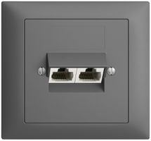 EB-Dose 2×RJ45/u 4P getr. EDIZIOdue dunkelgrau, ITplus