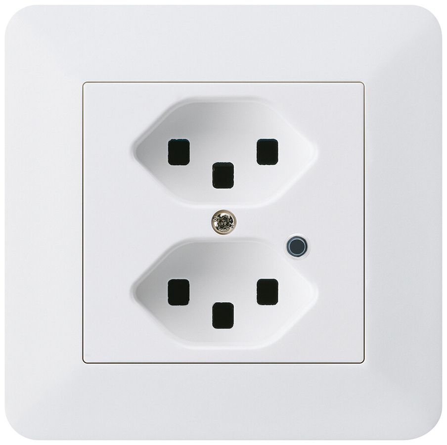 UP-Steckdose Hager kallysto.trend 2×T23 beleuchtet C ultraweiss