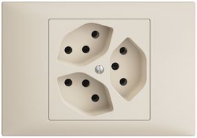 EB-Steckdose EDIZIOdue 3×T13 crema