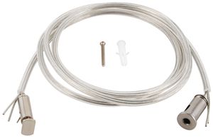 Sospensione a corda LEDVANCE LS AY 1500mm acciaio argento cavo a 2 pol. 2 pz