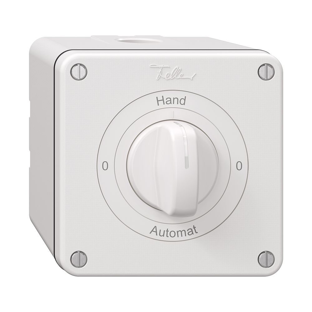 NAP-Drehschalter NEVO, 2/1 L, mit Drehgriff, KS, 0-Hand-0-Automat, weiss