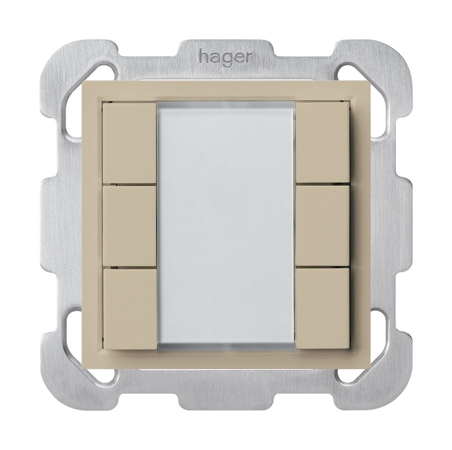 Poussoir universel ENC 6×KLA B avec LED beige