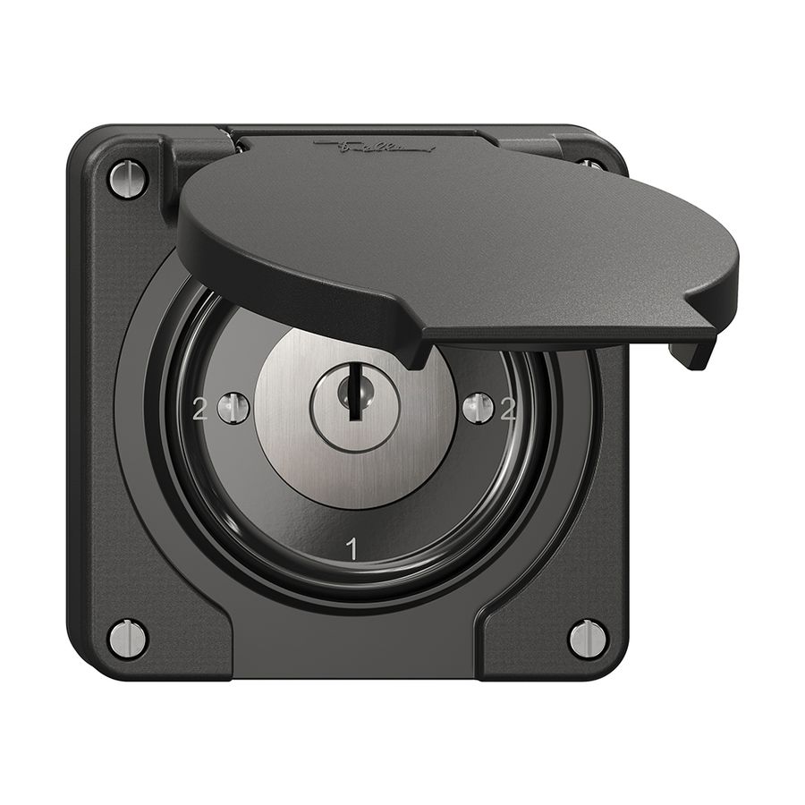 Interrupteur rotatif NEVO N.CO 3/1L, avec serrure&2 clés, KS, 2-1-2-1, noir