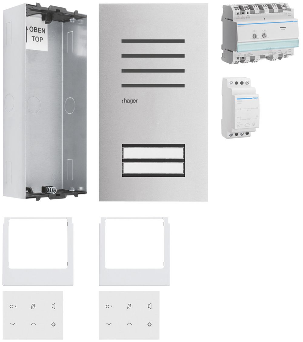 UP-Audio-Set Hager elcom.start für 2 Wohnungen