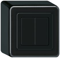 Poussoir KNX AP Hager BA basico Q double 88×88mm noir