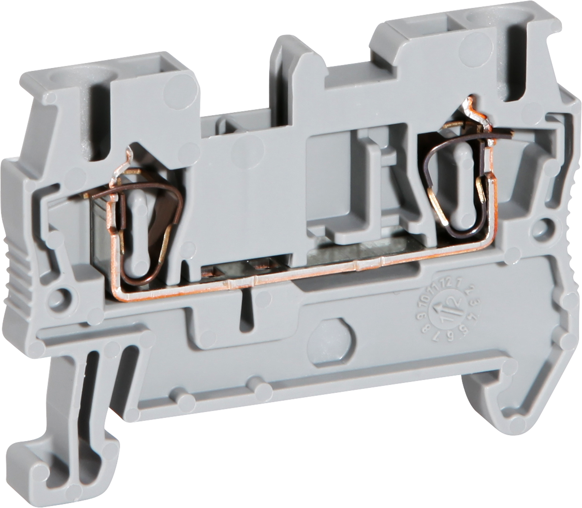 Borne 0.08…4mm² raccordement à ressort gris