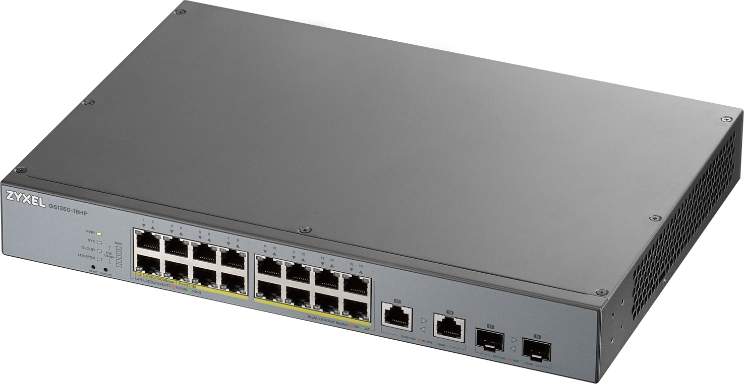 Zyxel GS1350-18HP Managed Surveillance-Switch, 16x GbE PoE
