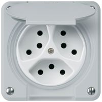 UP-Steckdose robusto 3×Typ 13/1 grau für Kombination