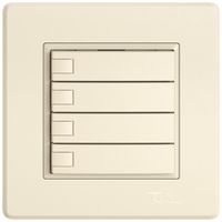 Poussoir KNX RGB ENC EDIZIO.liv SNAPFIX® capteur temp.s.LED 4× comm.1T cr