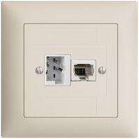 Scatola INC 1×TT,1×RJ45/u 4P EDIZIOdue crema, ITplus ITM