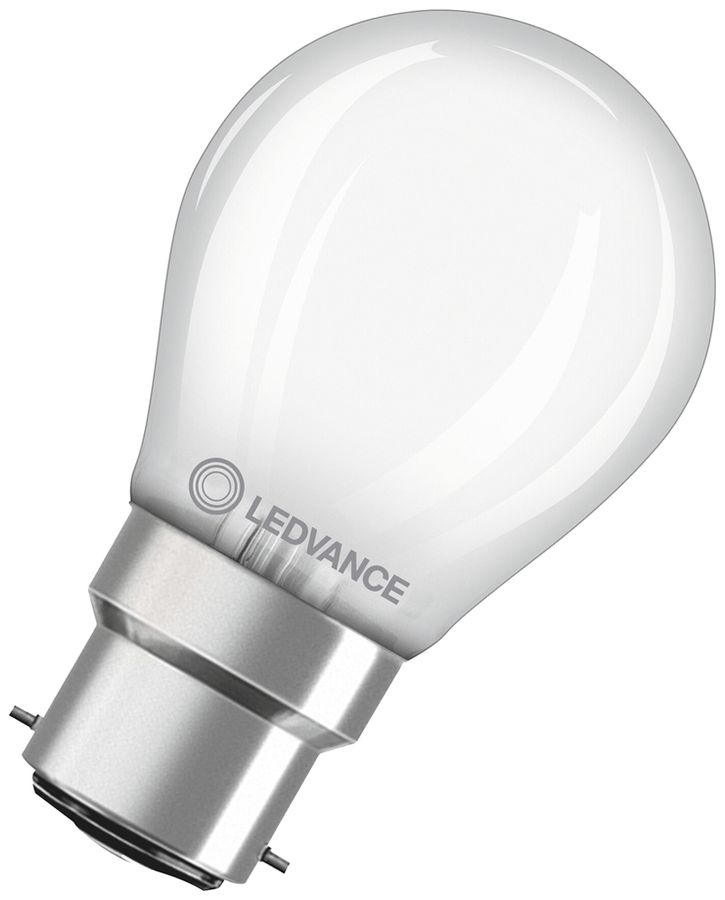 LED-Lampe LEDVANCE CLAS P B22d 4.8W 470lm 2700K DIM Ø45×76mm mattiert