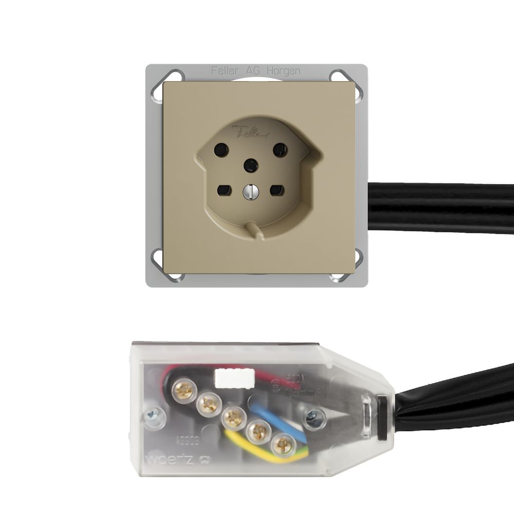 Prise INC EDIZIOdue T15 sand pour câble plat Technofil