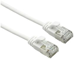 Patchkabel RJ45 ROLINE slim, Kat.6A (TIA) U/FTP, AWG32, LSZH weiss, 0.3m