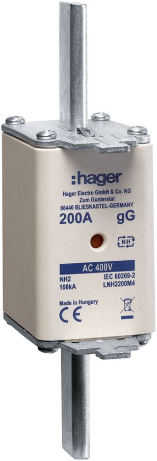 Fusible HPC Hager DIN2 400VAC 400A gG/gL avertisseur double antirouille