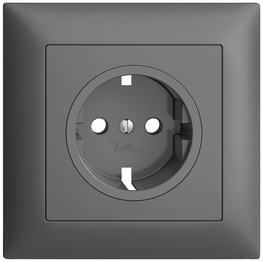 UP-Frontset Feller EDIZIOdue für Schuko-Steckdose 88×88mm dunkelgrau
