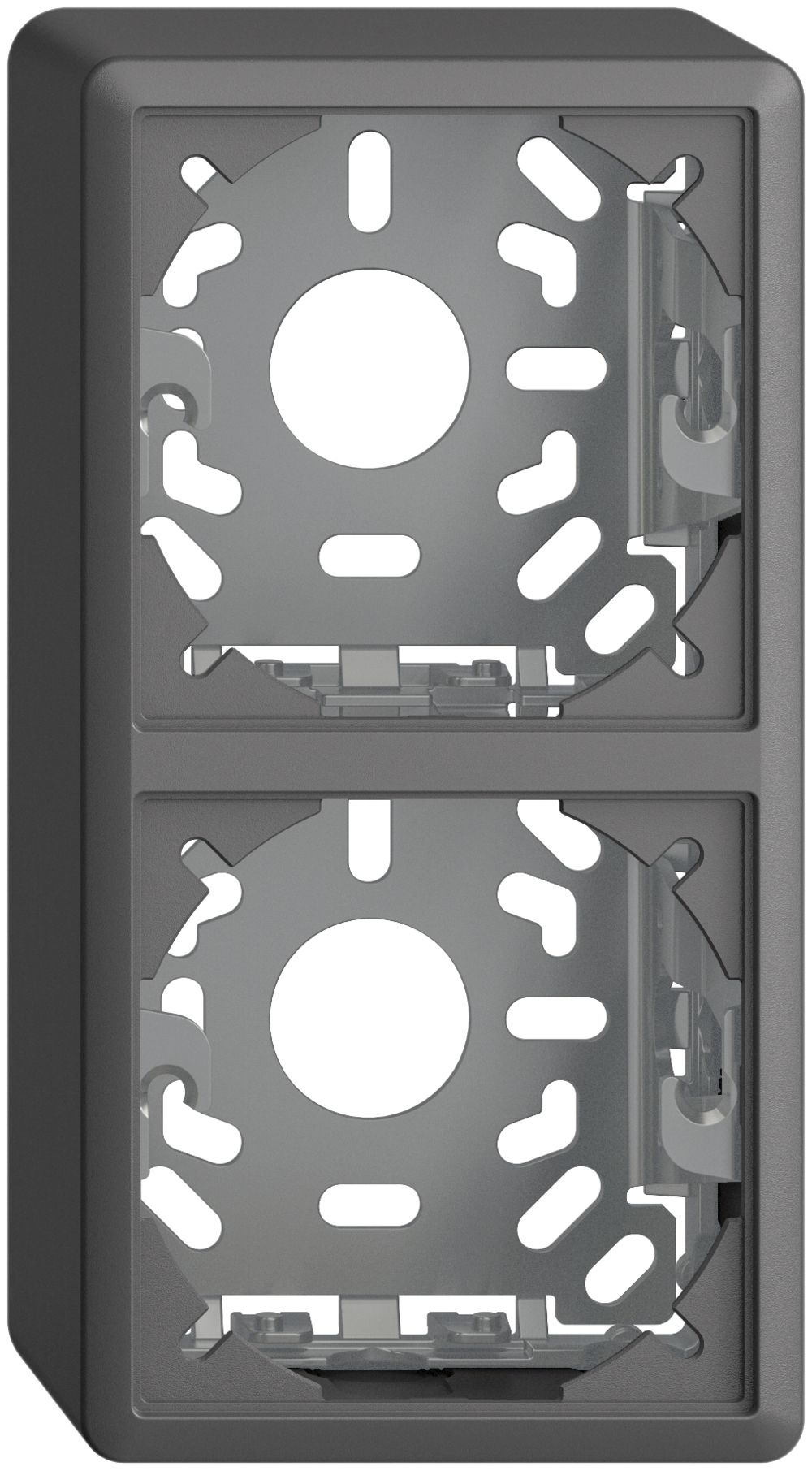 Kappe mit Grundplatte 2×54mm dunkelgrau für Kombination FX vertikal/horizontal