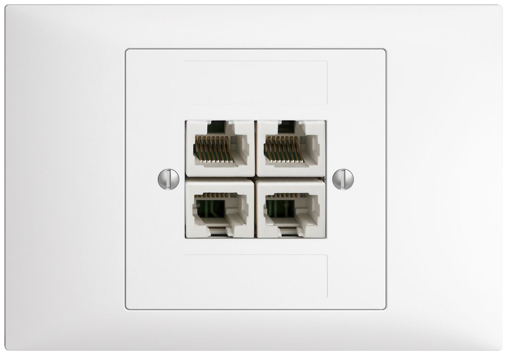 EB-Dose 4×RJ45/u 4P getr. EDIZIOdue weiss ITplus