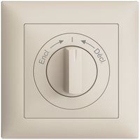 Frontset EDIZIOdue Encl.->I<-Décl. crema 88×88mm für Schwenktaster