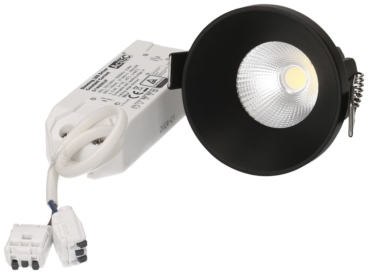 EB-LED-Spot maxLUCE ATMA 68 6.5W 660lm 3000K IP44 MB DIM Ø75mm schwarz 32°