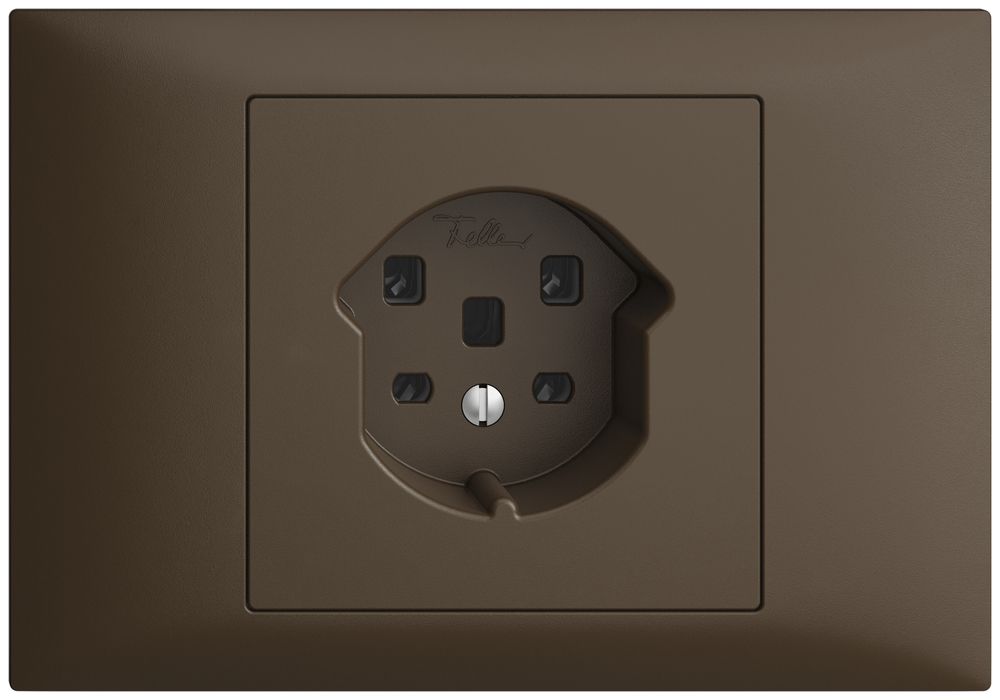 EB-Steckdose EDIZIOdue T25 16A coffee, Schraubklemmen