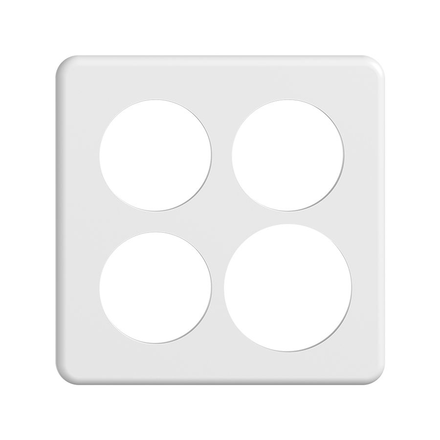 Abdeckplatte STANDARDdue 2×2 weiss 3×Ø50, 1×Ø58