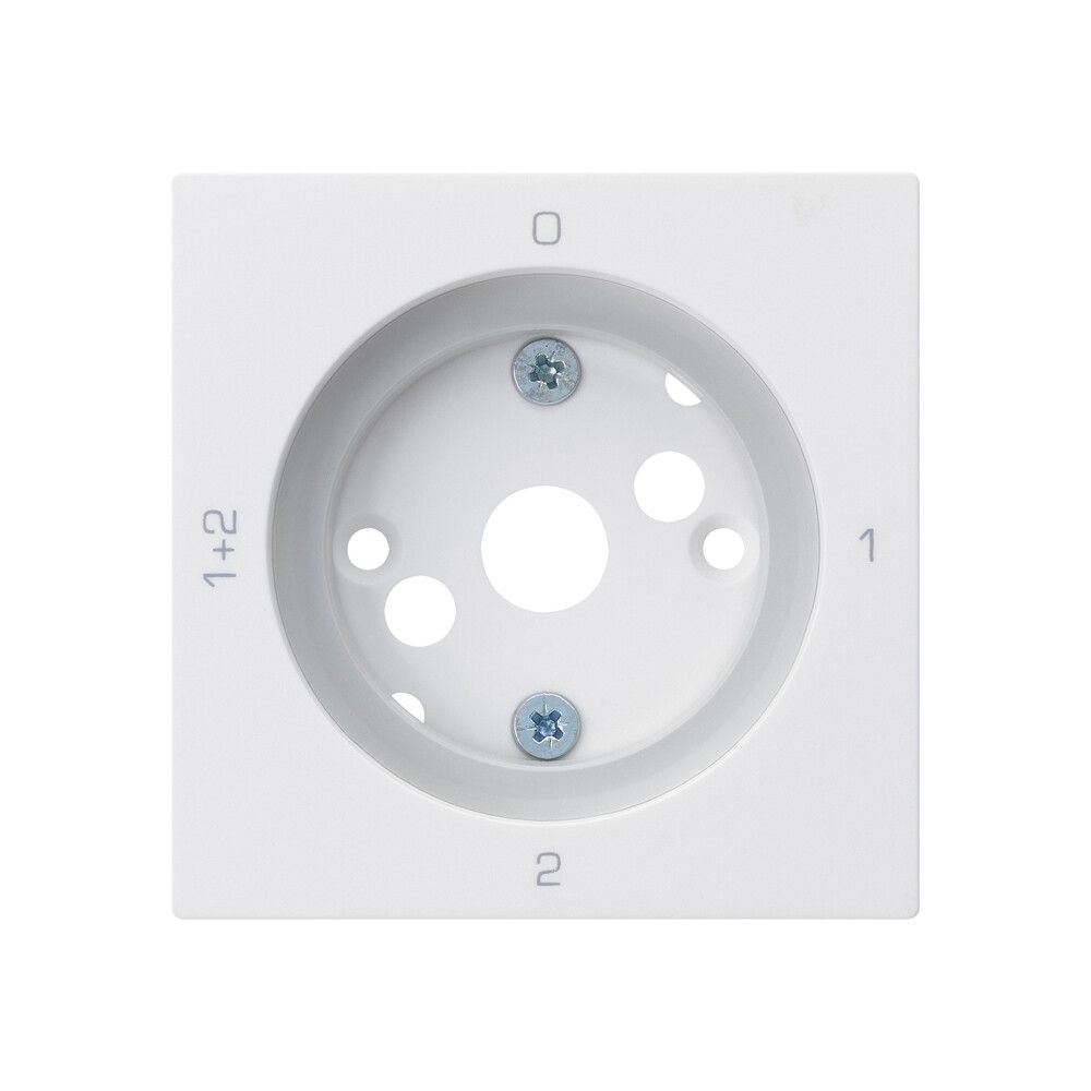 Placca frontale kallysto 0-1-1+2-2 60×60mm per interruttore rotativo S1 bianco