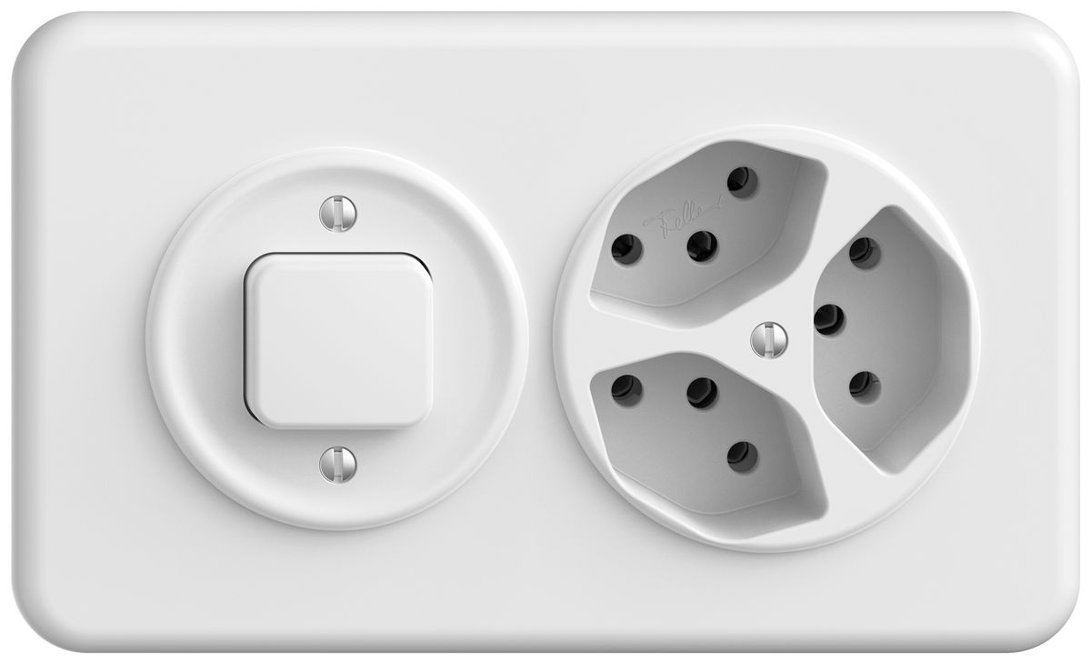 UP-Kombination STANDARDdue SNAPFIX® waag.Sch.3/1L - 3×T13 ws