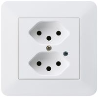 UP-Steckdose Hager kallysto.trend 2×T13 beleuchtet C ultraweiss