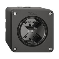 Prise NAPU NEVO, 2×T13, a.LED, noir