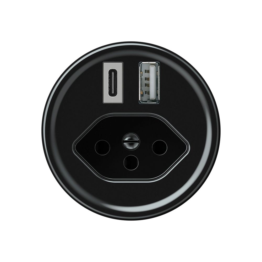 Prise de charge USB origin 1×USB-A 1×USB-C 3000mA 5V avec type 13 noir