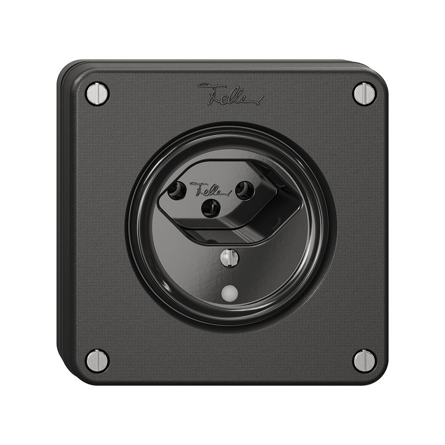 Prise NUPU NEVO, 1×T13, a.LED, noir