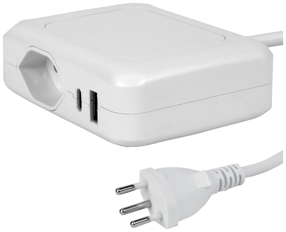 Ladestation Steffen IQ 1×T13 1×USB-A 1×USB-C weiss