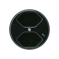 Steckdose Hager basico 2×Typ 23 1×S A schwarz