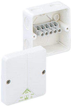 Boîte dérivation AP Abox 025 2.5mm², 80×80×52mm, blanc