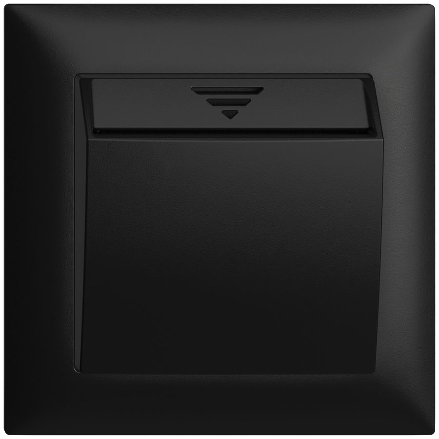 UP-Frontset EDIZIOdue schwarz 88×88mm zu Hotelcard 230VAC