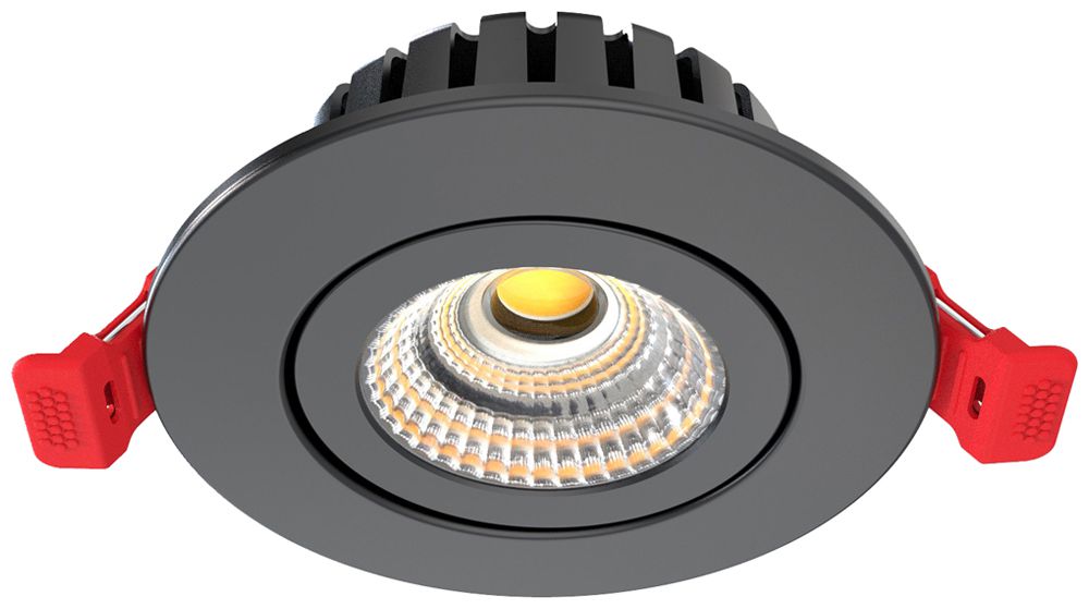 Downlight LED DOTLUX HEATspin 7W 840lm 2700…4000K IP20 WB Ø90×37mm nero